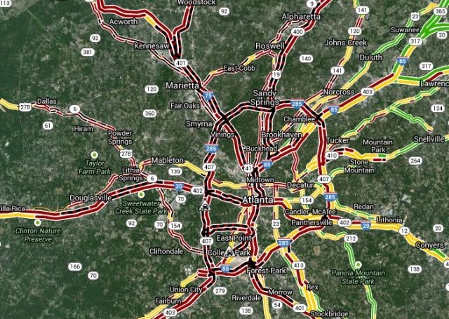 Atlanta Highway Shutdown Help Bicycle Commuting