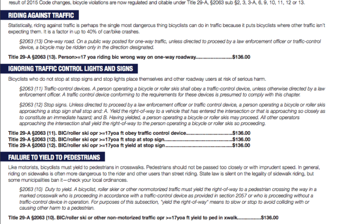 Maine Bicycle Law Enforcement Guide - Cyclist