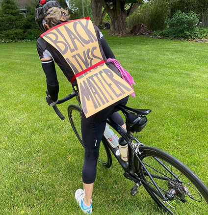 Bicyclists ride down Strip in support of Black Lives Matter