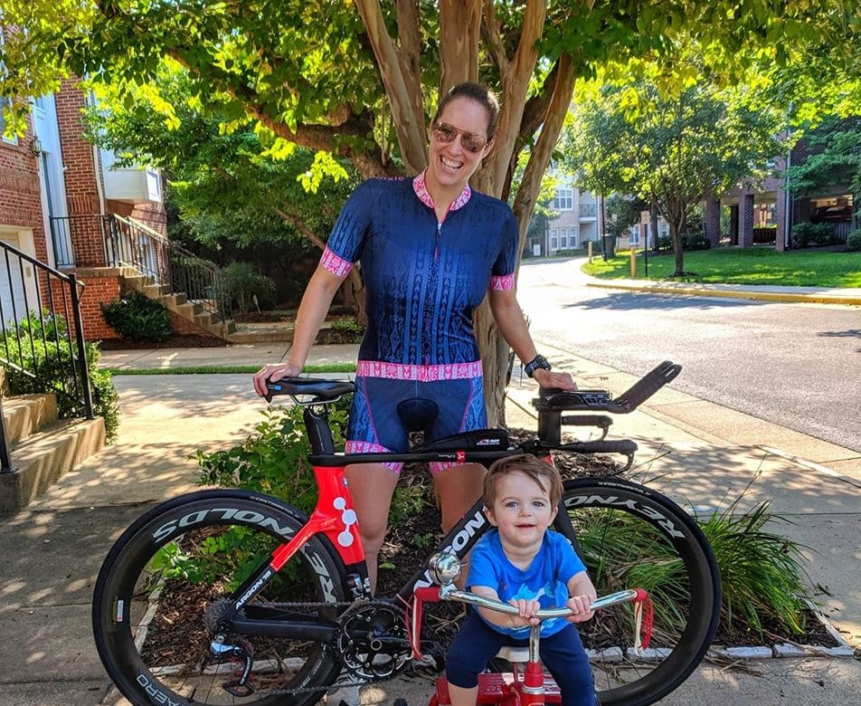 Women on Bikes with Child