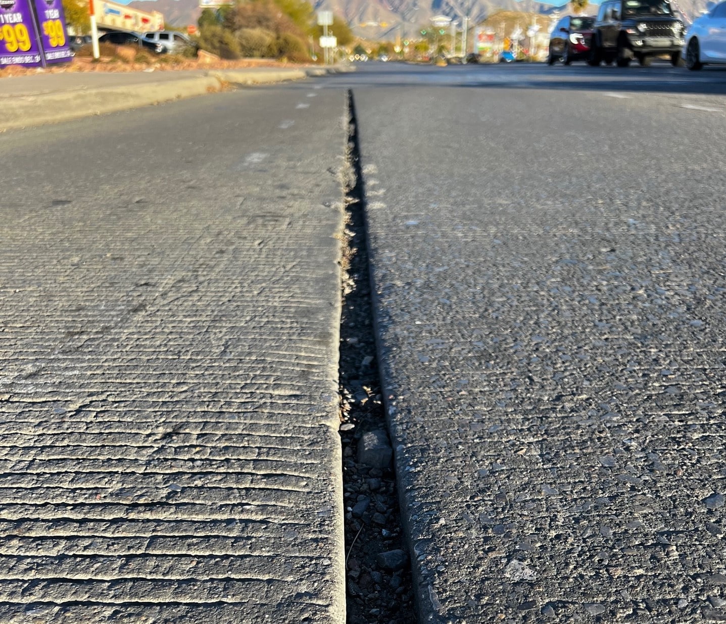 Road defect dangerous to cyclists