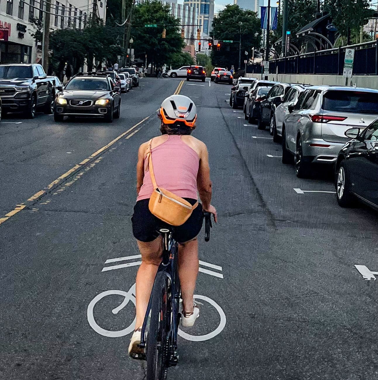 Bike lawyer rides her bike in Charlotte, NC